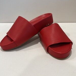 BEEK
Made In Mexico Leather Pelican Sandals in Red